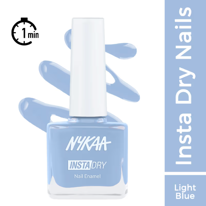 Nykaaa Insta Dry Fast Drying Nail Enamel Polish Sky Share 354 - Light Blue