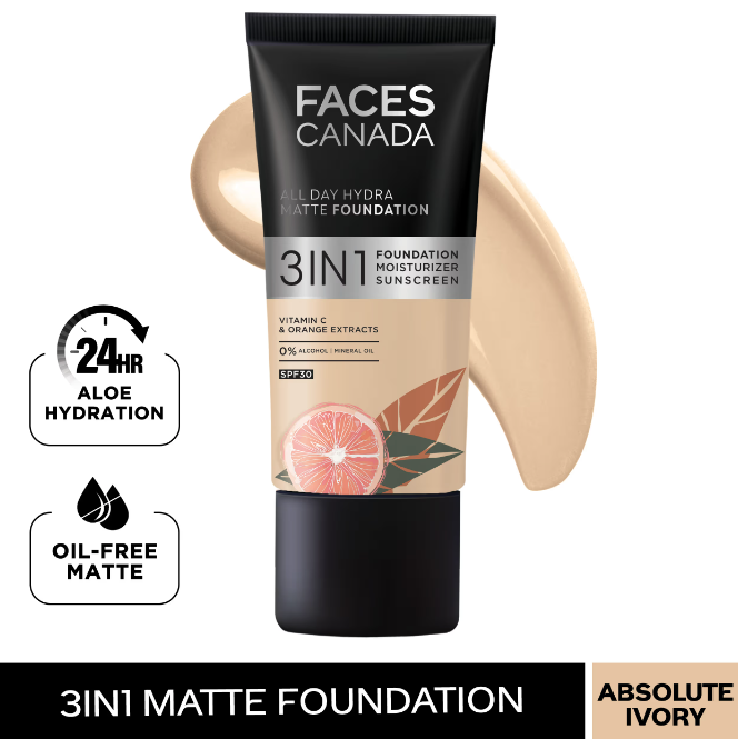 Feces Caanada 3 In 1 All Day Hydra Matte Foundation - Absolute Ivory 012