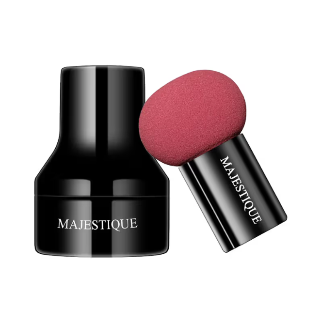 Majjestique Mushroom Head Sponge With Handle Case, Powder Puff For Dual-Use Dry & Wet- Color May Vary
