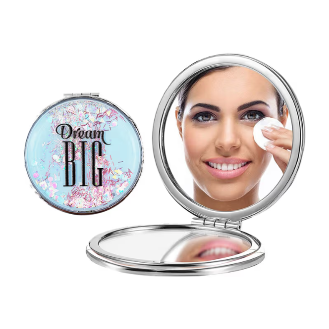 Majjestique Glitter Round Makeup Mirror 1X/2X Magnifying