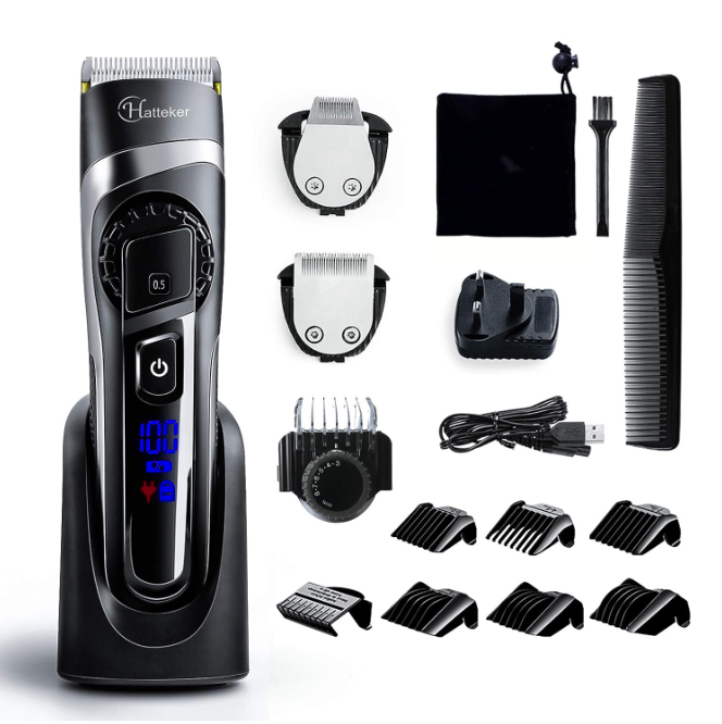 Mens Hair Clipper Hair Trimmer Beard Trimmer Cordless Hair Cutting Kit for Men Grooming Kit Precision Trimmer Waterproof Rechargeable, Battery Powered