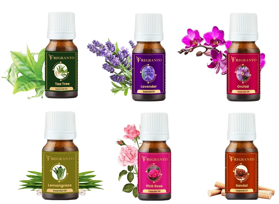 Arooma Essential Oil Fragrance Oils For Diffusers, Home Care, Candle Making, Fragrance, Aromatherapy, Humidifiers (Lavender+Sandal+LemonGrass+TeaTree+PinkRose+Orchid)